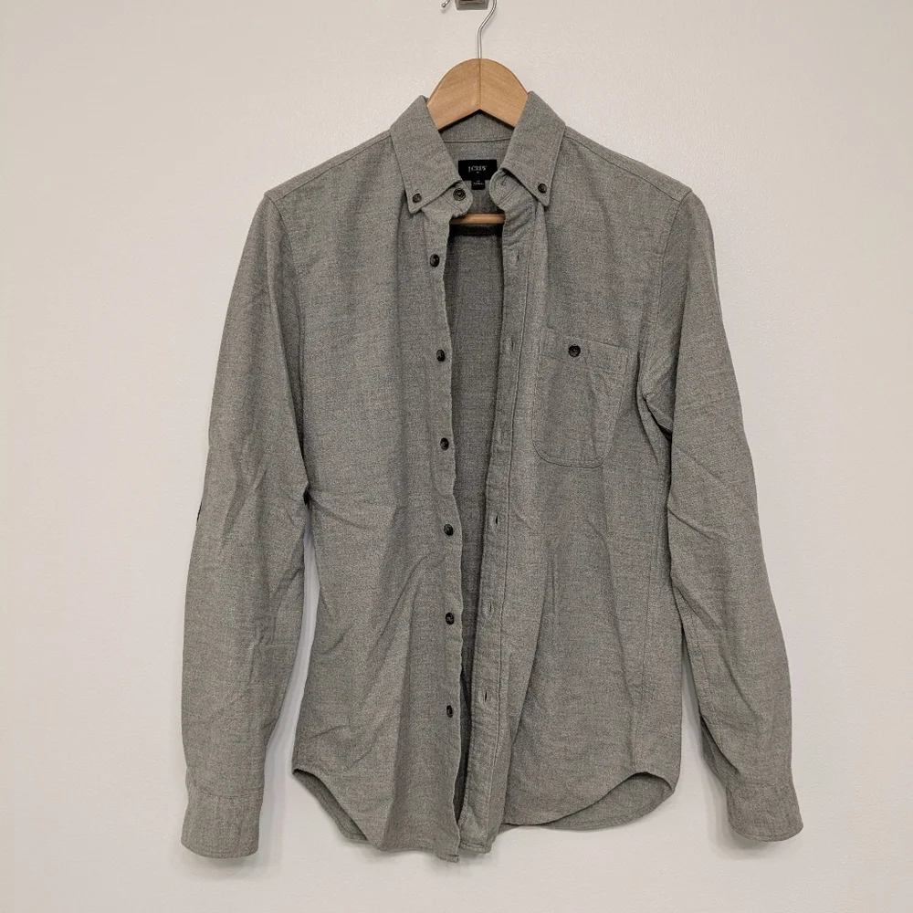 J. Crew Men's Heathered Gray Button-Down Shirt